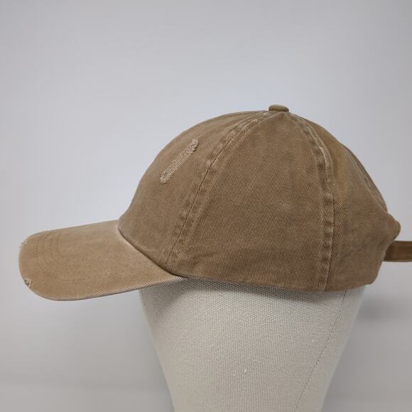 David and Young Baseball Cap Brown One Size Adjustable Distressed Blank - Picture 3 of 9